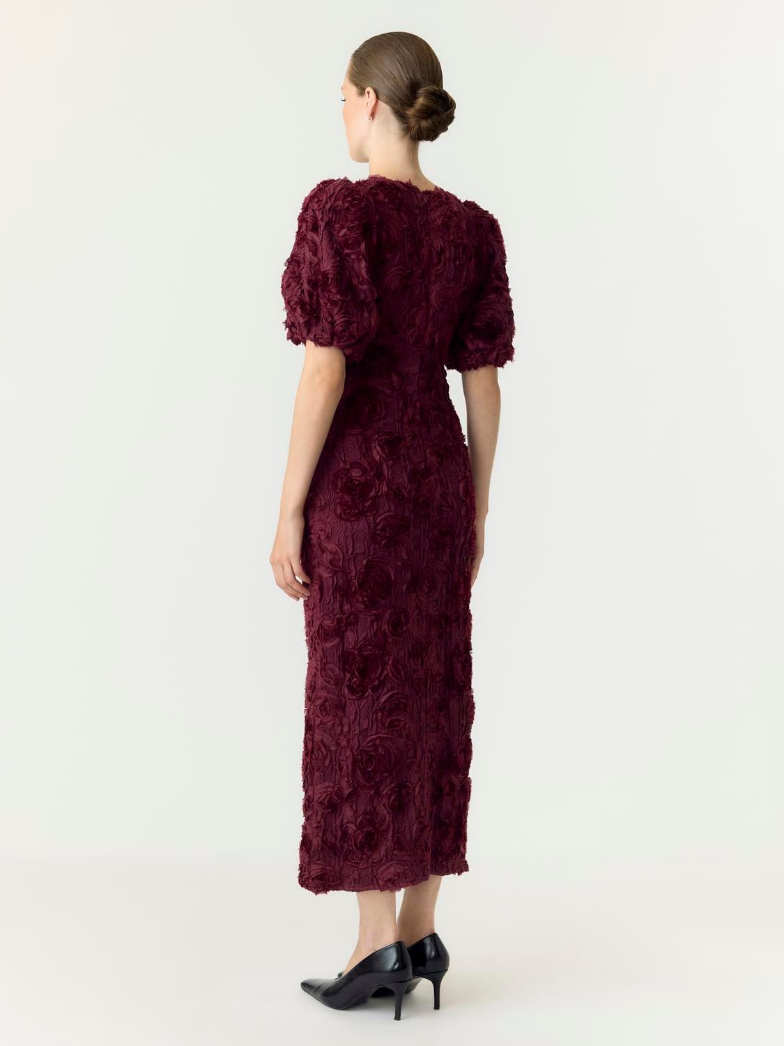 YASLINNEA Long Dress - Maroon Banner - VERO MODA & VILA Bergvik